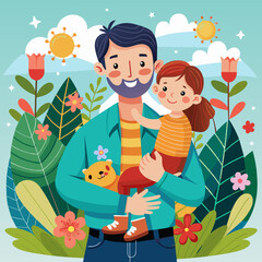 Naklejka premium happy father's day illustration 
