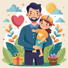 Fototapeta premium happy father's day illustration