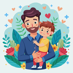 Obraz premium happy father's day illustration