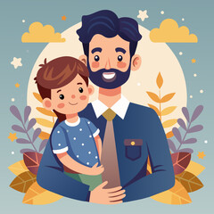 Naklejka premium happy father's day illustration 