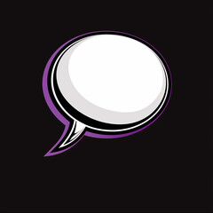 white speech bubble with purple shadow behind, Ai generated Images