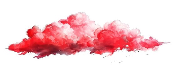red cloud illustrations on a white background