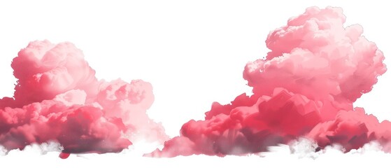 red cloud illustrations on a white background