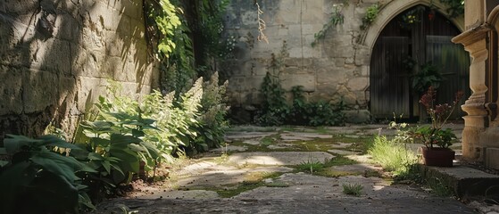 Architectural garden Features in a Medieval Fortress