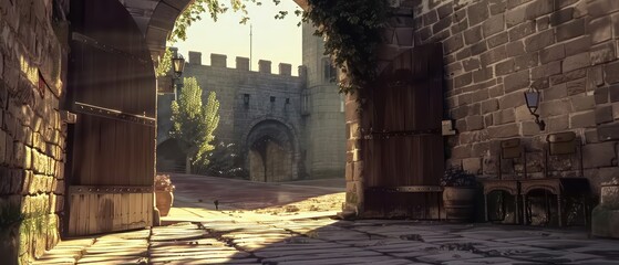 Architectural gate in a Medieval Fortress