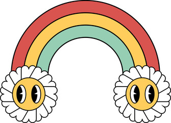 Retro Rainbow Cartoon Element