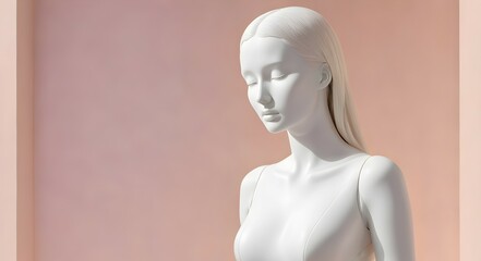 Isolated female white mannequin on pastel background	