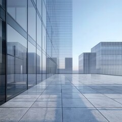 Fototapeta premium Urban modern building Business Square Platform