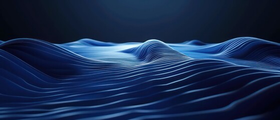 blue abstract moving smoothed lines with futuristic glowing effect