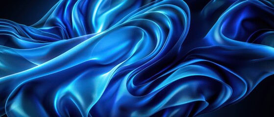 Obraz premium blue abstract moving smoothed lines with futuristic glowing effect