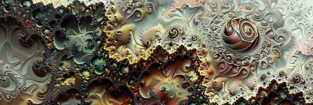 mandelbulb fractal with intricate patterns and colors, generative AI