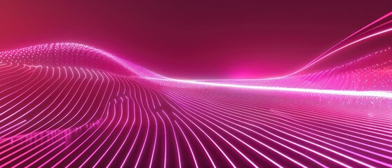 pink abstract moving smoothed lines with futuristic glowing effect 