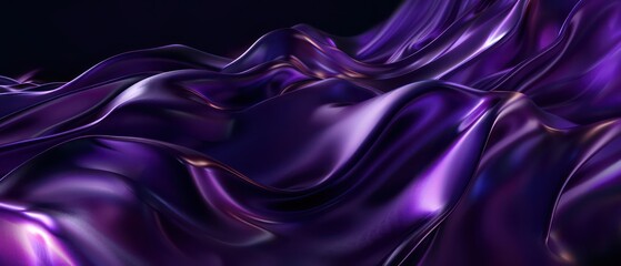 Obraz premium dark purple abstract moving smoothed lines with futuristic glowing effect 