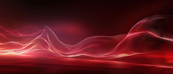 red abstract moving smoothed lines with futuristic glowing effec