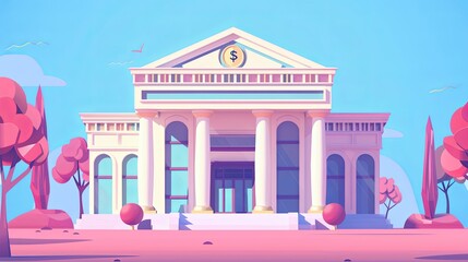 Obraz premium Bank building colored pastel