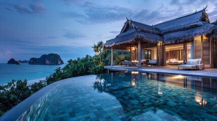 Obraz premium Luxurious Hotels: Escape to luxurious hotels that offer unparalleled comfort and service, nestled in some of the world's most desirable locations.