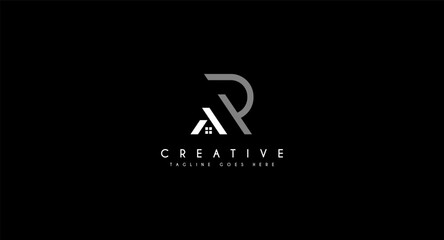 Initial Letter AR House home roof logo design vector illustration.