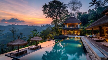 Obraz premium Luxurious Hotels: Escape to luxurious hotels that offer unparalleled comfort and service, nestled in some of the world's most desirable locations.