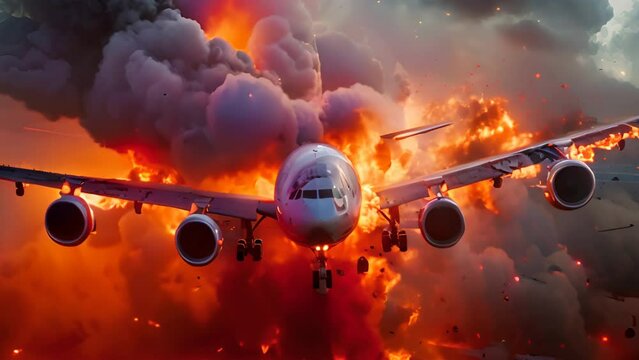 
Transportation accidents Plane accident explodes in mid-air