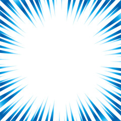 Obraz premium 青色のグラデーションの集中線