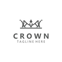 Crown logo vintage design. premium Crown king modern luxury brand element concept symbol