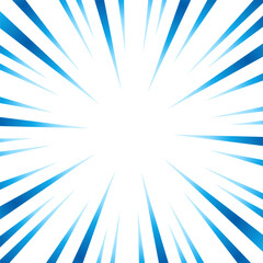 青色のグラデーションの集中線