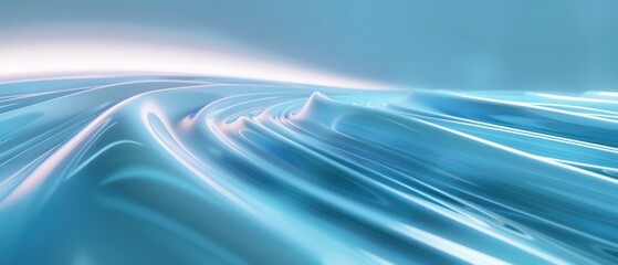 light blue moving smoothed lines with abstract futuristic glowing effect