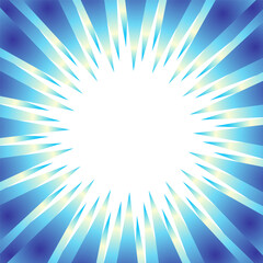 キラキラした青色のグラデーションの集中線