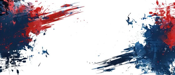 broken brushstroke neon-punk livestream overlay border template in the style of red blue  