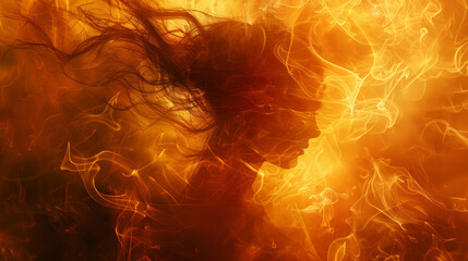 Obraz premium Majestic digital illustration of a woman encircled by a herd of gentle elephants on a captivating safari adventure.