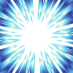 Obraz premium キラキラした青色のグラデーションの集中線