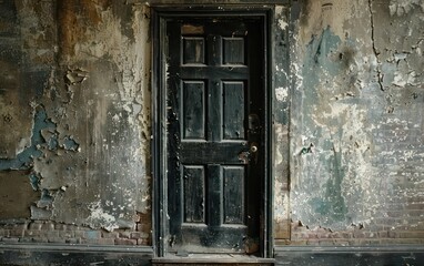 old door in old abandoned house