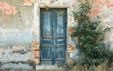 old door in old abandoned house