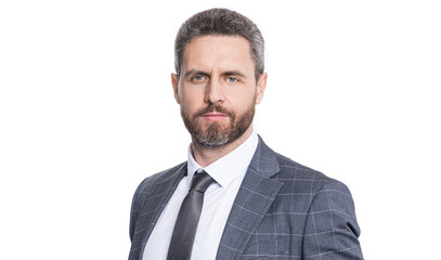 CEO professional. Ambitious businessman man in formalwear. Successful businessman isolated on white. Performance evaluation. Business success of leader man. Successful leadership business to success