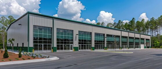 commercial storage building with tall windows