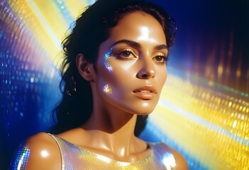 Iridescent woman face beauty snake wallpaper