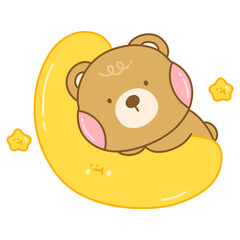 teddy bear with a half moon