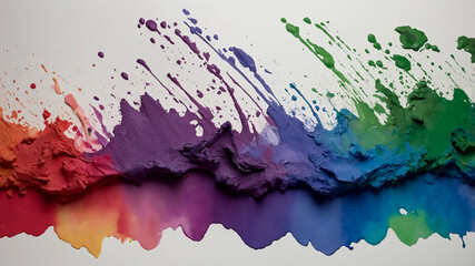 Fototapeta premium The Art of Nature's Palette watercolors starts creating a gradient vibrant rainbow gradient