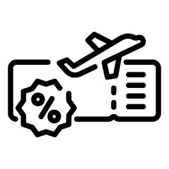 discount ticket outline icon