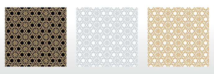 Set of abstract geometric patterns. Seamless vector backgrounds. Colored ornaments Graphic modern patterns Simple lattice graphic design