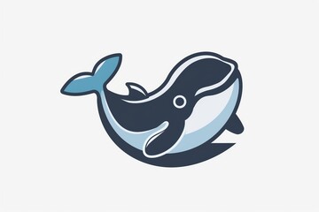 Obraz premium Cute cartoon whale illustration with simple design.