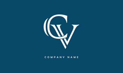 CV, VC, C, V Abstract Letters Logo Monogram