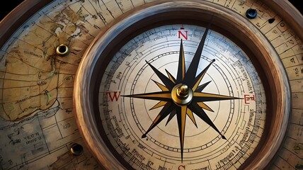 Obraz premium The digital compass: A business's strategic explorer, Financial stock, Digital strategy, market decision-making, achievement strategy, vision crisis, mission path, and agency creative