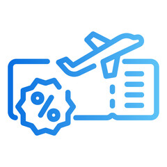 discount ticket gradient icon
