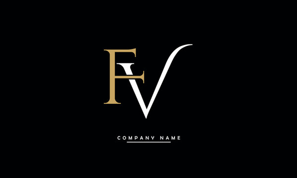 FV, VF, F, V Abstract Letters Logo Monogram