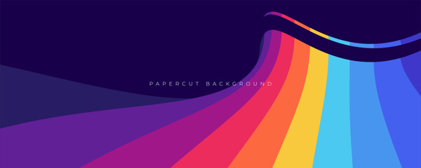 Colorful papercut background decorative design vector