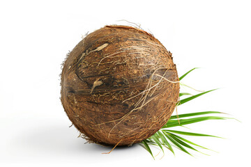 Coconut isolated on white background . Delicious exotic food.