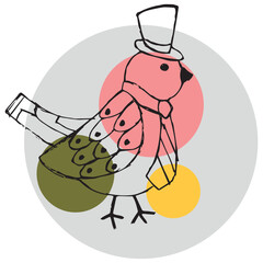 Hand Drawn Bird Character