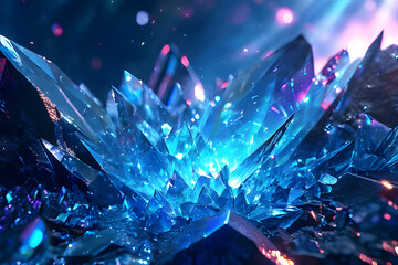 Crystal background. Blue and shine