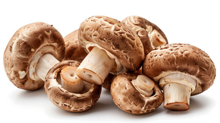 Fototapeta premium A Bunch of Ready to Cook Mushrooms Isolated on a White Background
